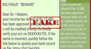 FACT CHECK: FAKE SMS MESSAGE ON INCOME TAX REFUND