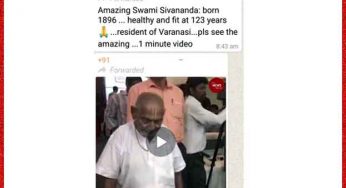 Social News : Swami Sivananda – 123 years old or young?