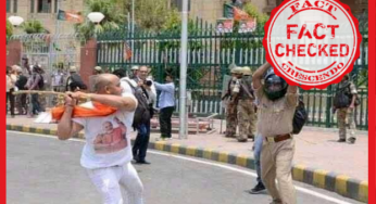 ﻿क्या बीजेपी कार्यकर्ता द्वारा पुलिस पर लाठी से हमला करते दिखाती हुई यह तस्वीर बंगाल की है ?