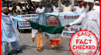 ﻿क्या भारतीय मुस्लिमों द्वारा प्रधानमंत्री मोदी के खिलाफ विरोध प्रदर्शन करते वक्त भारत का तिरंगा जलाया गया?