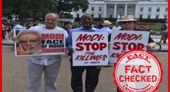 क्या अमेरिका में वाइट हाउस के सामने कुछ विदेशी लोगों ने भारत में हो रहे मोब लिंचिंग के चलते प्रधानमंत्री मोदी के खिलाफ विरोध प्रदर्शन किया?