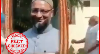 प्रधानमंत्री नरेंद्र मोदी द्वारा असदुद्दीन ओवैसी की तस्वीर का उद्घाटन करने का वीडियो एडिटेड व फर्जी है।