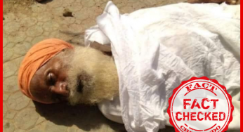 एक मृत बुज़ुर्ग की पुरानी तस्वीर को वर्तमान किसान आंदोलन से जोड़कर वायरल किया जा रहा है।