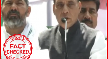 किसानों को संबोधित करते हुए राजनाथ सिंह की पुरानी क्लिप को वर्तमान किसान आंदोलन से जोड़कर फैलाया जा रहा है |