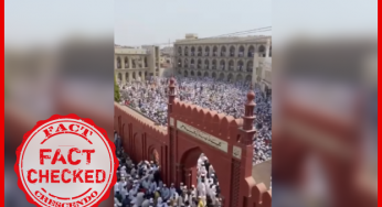 संभल (उ.प्र) में एक मौलाना के जनाजे की नमाज के वीडियो को हैदराबाद में हुई इफ्तार पार्टी के नाम से हुआ वायरल किया जा रहा हैं |