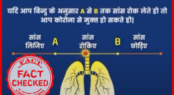 कोरोना की पुष्टि/ अपुष्टि मात्र सांस रोकने के परीक्षण से नहीं होती है|