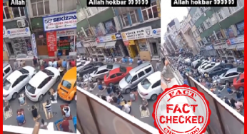 इस्तांबुल की सड़क पर नमाज अदा करने के वीडियो को इंग्लैंड का बता साझा किया जा रहा है।