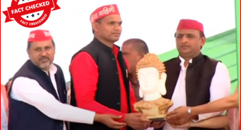 अधुरा वीडियो शेयर कर अखिलेश यादव ने बुद्ध की मूर्ति लेने से इनकार करने का झूठा दावा किया जा रहा है