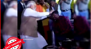पीएम मोदी के चाय पीने का ये वीडियो वाराणसी का है कर्नाटक का नहीं।