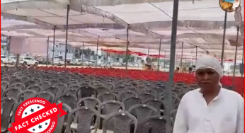 प्रियंका गांधी की रैली में कुर्सियाँ खाली नहीं थी, वीडियो के साथ किया गया दावा गलत है।