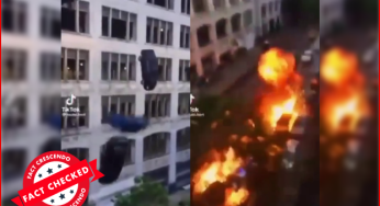 ऊंची इमारत से गिरती कार का ये वीडियो फ्रांस हिंसा का नहीं, बल्कि एक फिल्म का सीन है. . .