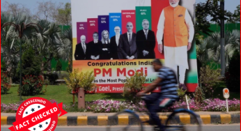 वायरल तस्वीर में दिख रहा होर्डिंग पुराना है, G20 से इसका कोई संबंध नहीं है। 
