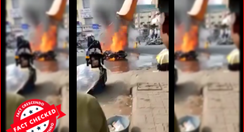 बिहार में गर्मी से बाइक में आग लगने का दावा फर्जी, ये मुंबई का पुराना वीडियो है….