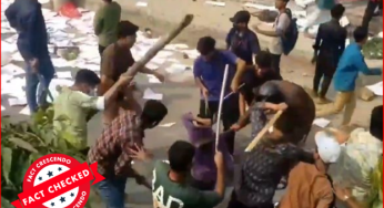 बांग्लादेश में कॉलेज के छात्रों के बीच हुई आपसी झड़प का वीडियो, बांग्लादेशी हिंदुओं पर मुसलमानों के अत्याचार का बताकर वायरल..