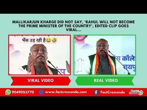 Video titled: Mallikarjun Kharge did not say, 'Rahul will not become the Prime Minister of the country'